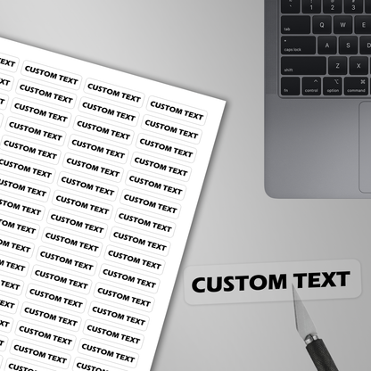 Custom Text Clear Labels 100% Clear